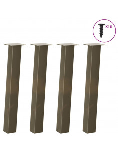 Gambe per Tavolino 4 pz Acciaio Naturale 72 cm in Acciaio