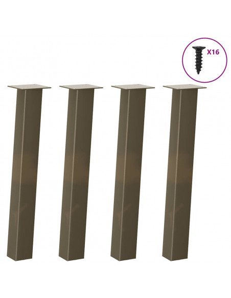 Gambe per Tavolino 4 pz Acciaio Naturale 72 cm in Acciaio