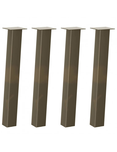 Gambe per Tavolino 4 pz Acciaio Naturale 72 cm in Acciaio