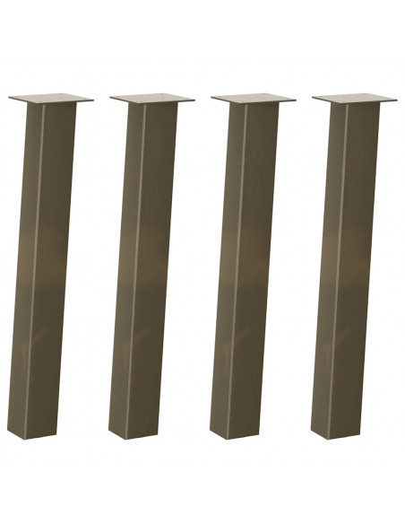 Gambe per Tavolino 4 pz Acciaio Naturale 72 cm in Acciaio