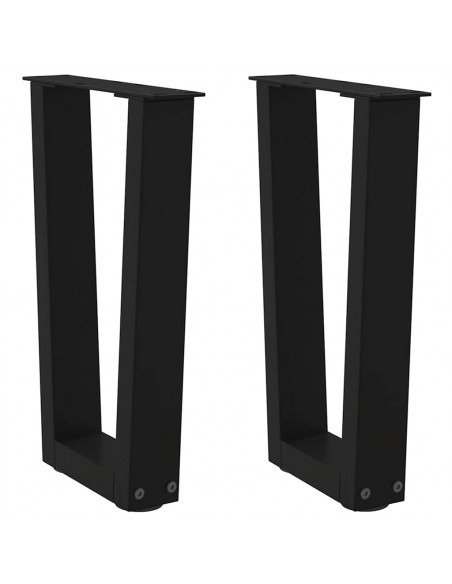 Gambe per Tavolo da Pranzo a V 2 pz Nero 28x(42-43,3)cm Acciaio