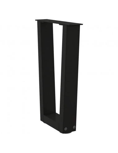 Gambe per Tavolo da Pranzo a V 2 pz Nero 28x(42-43,3)cm Acciaio