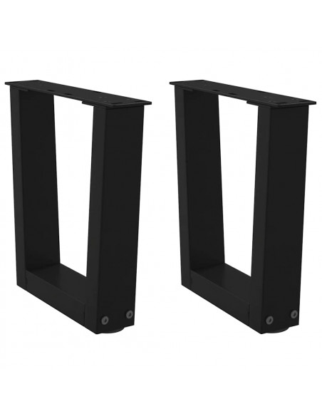 Gambe per Tavolo da Pranzo a V 2 pz Nero 30x(30-31,3)cm Acciaio