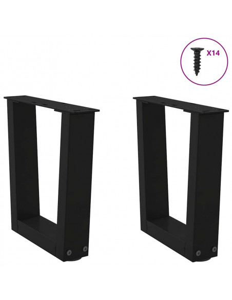 Gambe per Tavolo da Pranzo a V 2 pz Nero 30x(30-31,3)cm Acciaio