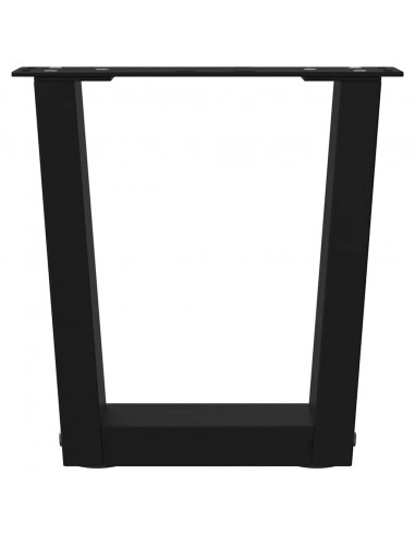 Gambe per Tavolo da Pranzo a V 2 pz Nero 30x(30-31,3)cm Acciaio