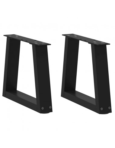 Gambe per Tavolo da Pranzo a V 2 pz Nero 30x(30-31,3)cm Acciaio