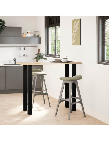 Gambe per Tavolino 4 pz Nero 110-112 cm in Acciaio