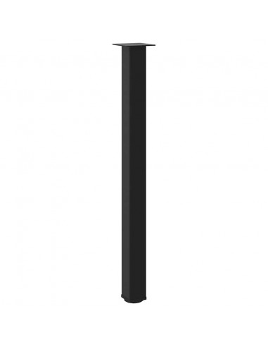 Gambe per Tavolino 4 pz Nero 110-112 cm in Acciaio
