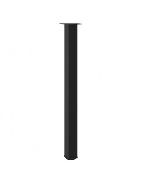Gambe per Tavolino 4 pz Nero 110-112 cm in Acciaio