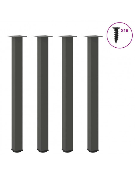 Gambe per Tavolino 4 pz Antracite 110-112 cm in Acciaio