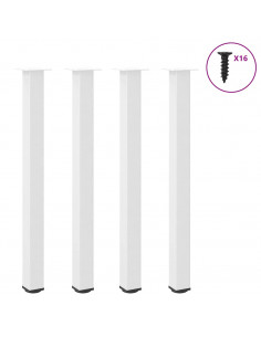 Gambe per Tavolino 4 pz Bianco 110-112 cm in Acciaio