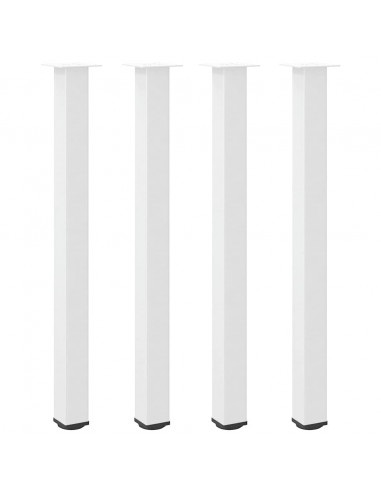Gambe per Tavolino 4 pz Bianco 110-112 cm in Acciaio