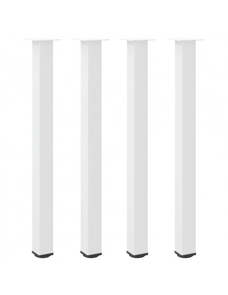 Gambe per Tavolino 4 pz Bianco 110-112 cm in Acciaio