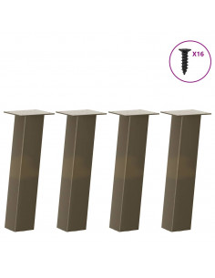 Gambe per Tavolino 4 pz Acciaio Naturale 42 cm in Acciaio