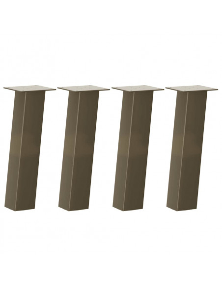 Gambe per Tavolino 4 pz Acciaio Naturale 42 cm in Acciaio