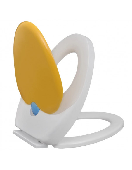 Copriwater Ammortizzato Bianco e Giallo per Adulti/Bambini