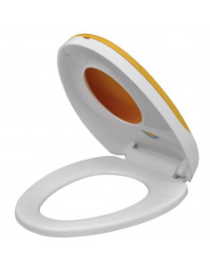 Copriwater a Chiusura Ammortizzata 2pz Plastica Bianco e Giallo