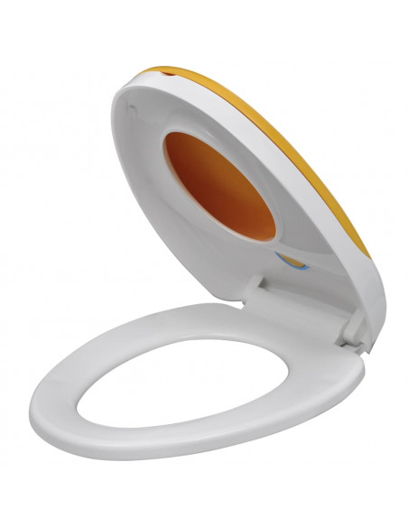 Copriwater a Chiusura Ammortizzata 2pz Plastica Bianco e Giallo