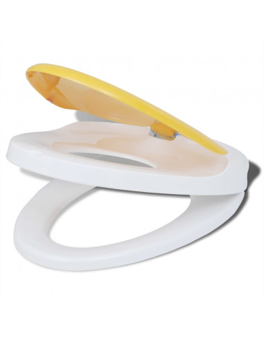 Copriwater a Chiusura Ammortizzata 2pz Plastica Bianco e Giallo