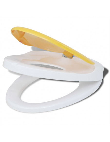 Copriwater a Chiusura Ammortizzata 2pz Plastica Bianco e Giallo