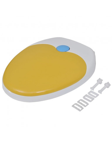 Copriwater a Chiusura Ammortizzata 2pz Plastica Bianco e Giallo