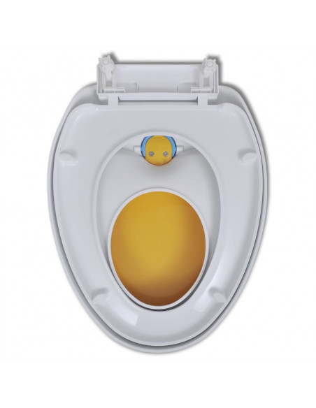 Copriwater a Chiusura Ammortizzata 2pz Plastica Bianco e Giallo