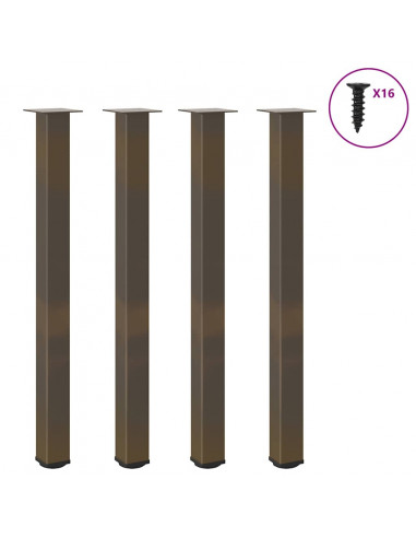 Gambe per Tavolino 4 pz Acciaio Naturale 110-112 cm Acciaio