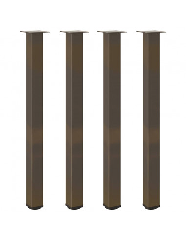 Gambe per Tavolino 4 pz Acciaio Naturale 110-112 cm Acciaio