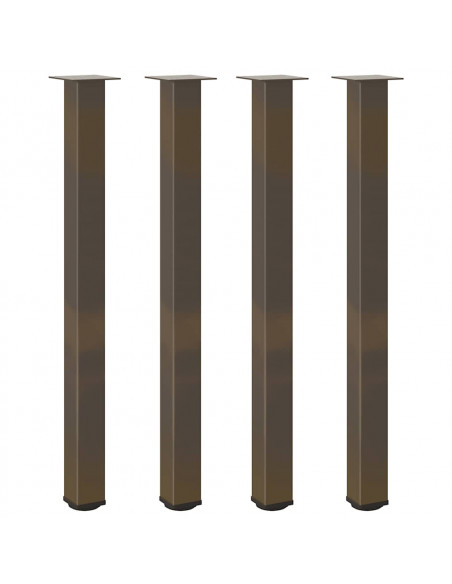 Gambe per Tavolino 4 pz Acciaio Naturale 110-112 cm Acciaio