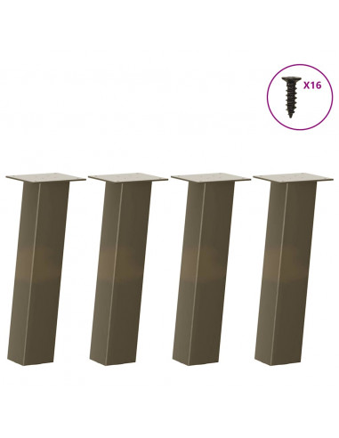 Gambe per Tavolino 4 pz Acciaio Naturale 30 cm in Acciaio