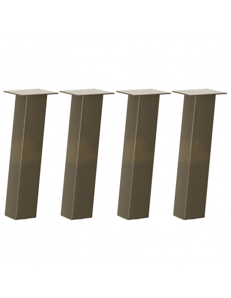 Gambe per Tavolino 4 pz Acciaio Naturale 30 cm in Acciaio