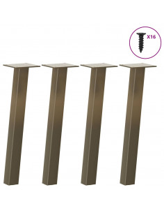 Gambe per Tavolino 4 pz Acciaio Naturale 30 cm in Acciaio