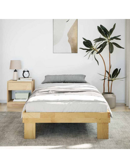 Struttura Letto Senza Materasso 75x190 cm in Legno di Rovere