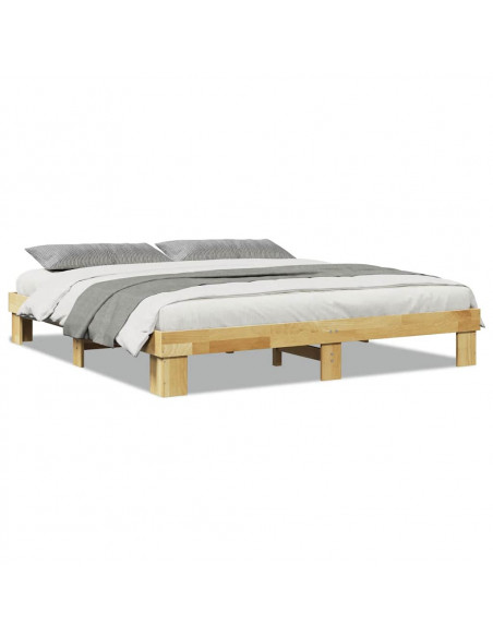 Struttura Letto Senza Materasso 180x200 cm in Legno di Rovere