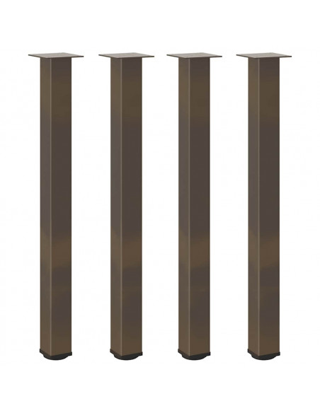 Gambe per Tavolino 4 pz Acciaio Naturale 100-102 cm in Acciaio