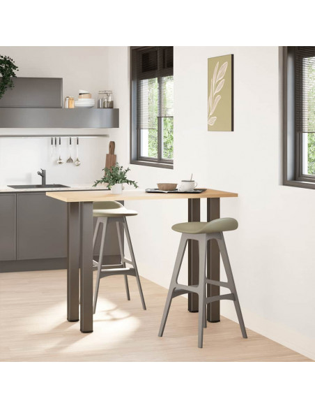Gambe per Tavolino 4 pz Acciaio Naturale 100-102 cm in Acciaio
