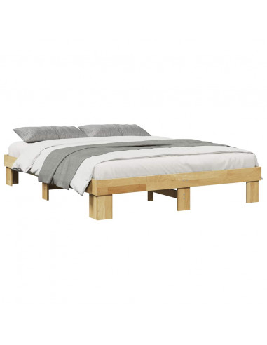 Struttura Letto Senza Materasso 160x200 cm in Legno di Rovere