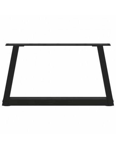 Gambe per Tavolo da Pranzo a V 2 pz Nero 70x(30-31,3)cm Acciaio