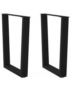 Gambe per Tavolo da Pranzo a V 2 pz Nero 70x(72-73,3)cm Acciaio