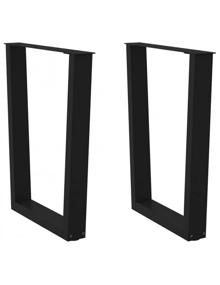 Gambe per Tavolo da Pranzo a V 2 pz Nero 70x(72-73,3)cm Acciaio