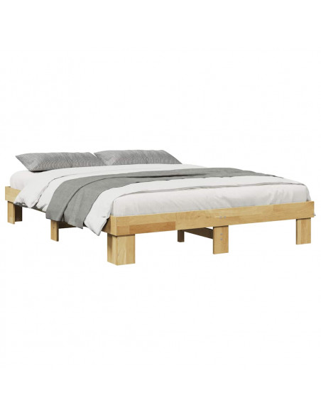 Struttura Letto Senza Materasso 140x200 cm in Legno di Rovere