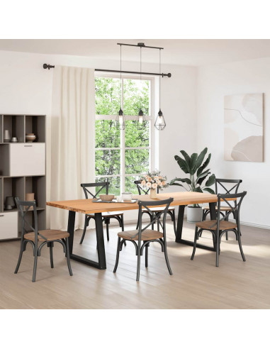 Gambe per Tavolo da Pranzo a V 2 pz Nero 70x(72-73,3)cm Acciaio