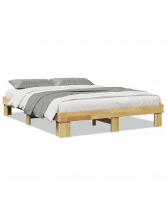 Struttura Letto Senza Materasso 140x190 cm in Legno di Rovere