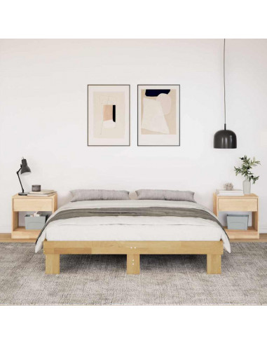 Struttura Letto Senza Materasso 140x190 cm in Legno di Rovere