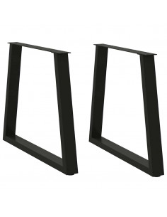Gambe per Tavolo da Pranzo a V 2 pz Nero 80x(72-73,3)cm Acciaio