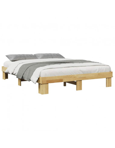 Struttura Letto Senza Materasso 140x190 cm in Legno di Rovere