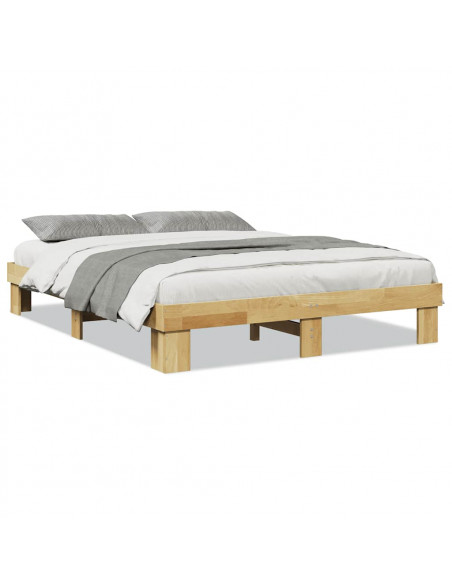 Struttura Letto Senza Materasso 135x190 cm in Legno di Rovere