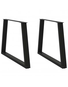 Gambe per Tavolo da Pranzo a V 2 pz Nero 90x(72-73,3)cm Acciaio