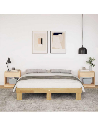 Struttura Letto Senza Materasso 135x190 cm in Legno di Rovere