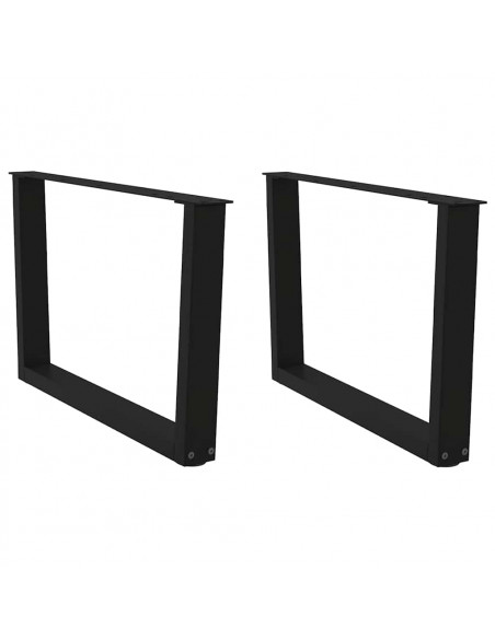 Gambe per Tavolo da Pranzo a V 2 pz Nero 70x(42-43,3)cm Acciaio